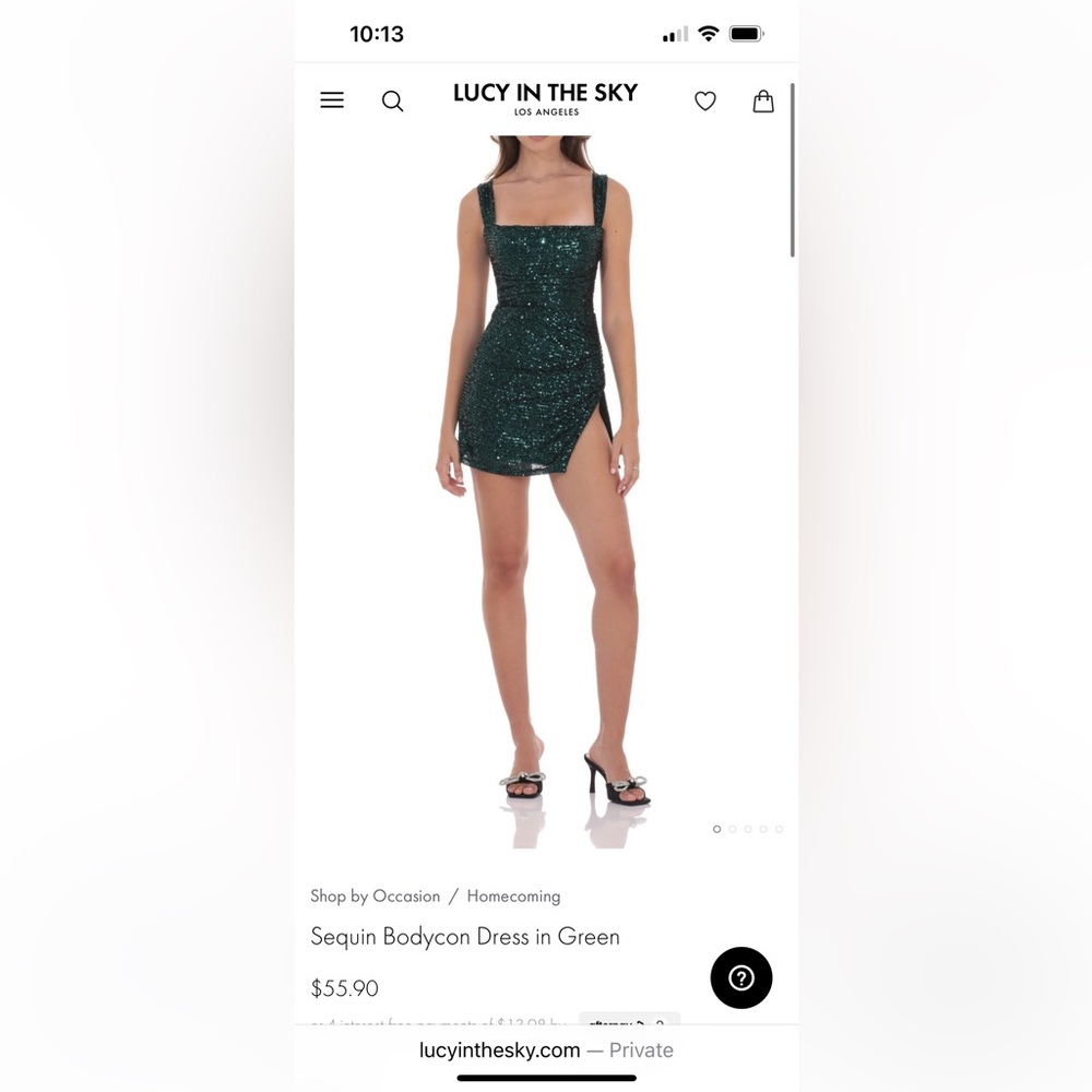 Lucy in the Sky Emerald Sequin Dress